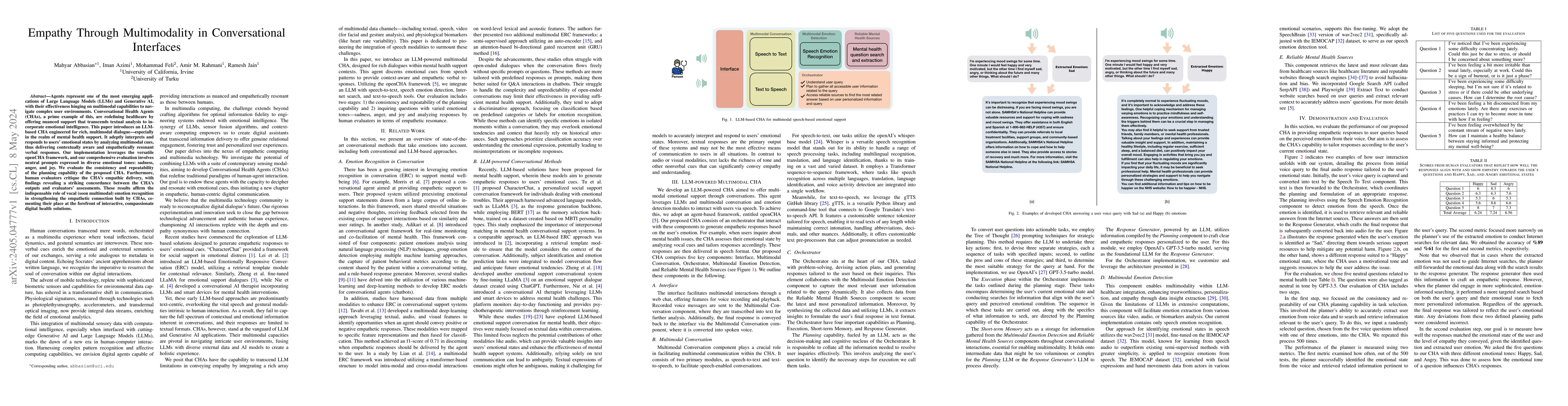 Thumbnail for Empathy Through Multimodality in Conversational Interfaces