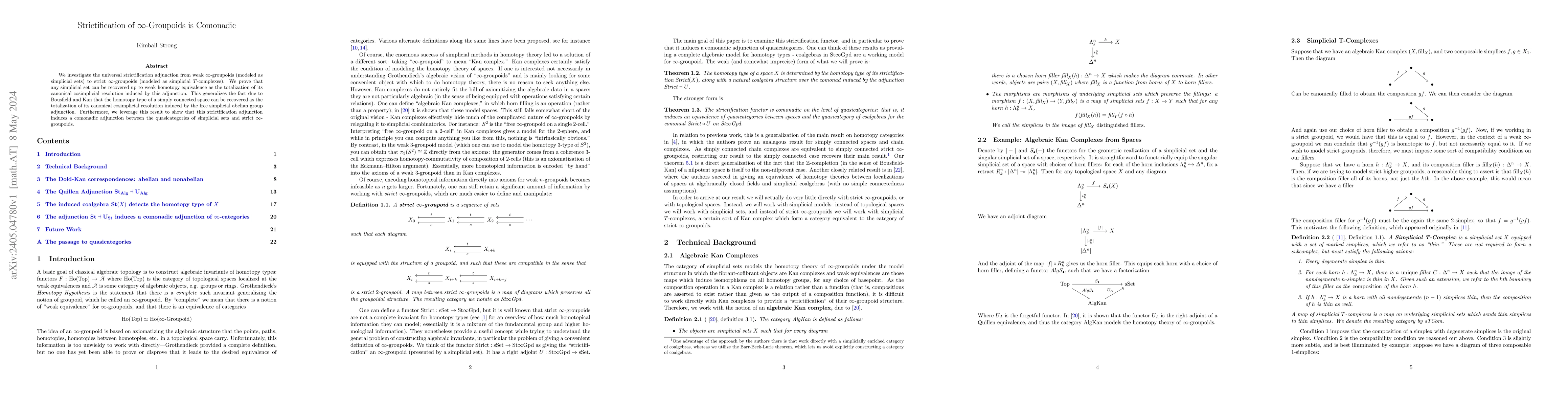 Thumbnail for Strictification of $\infty$-Groupoids is Comonadic