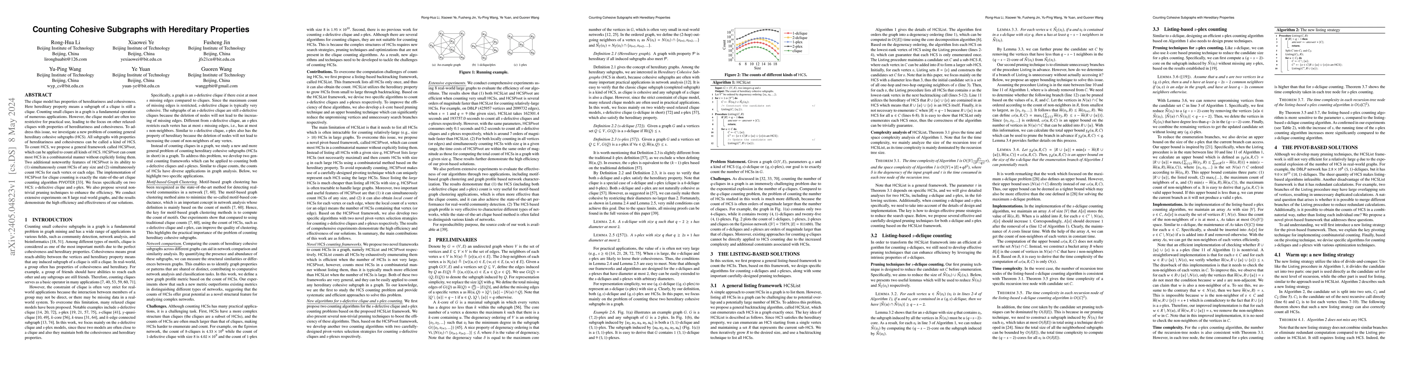 Thumbnail for Counting Cohesive Subgraphs with Hereditary Properties