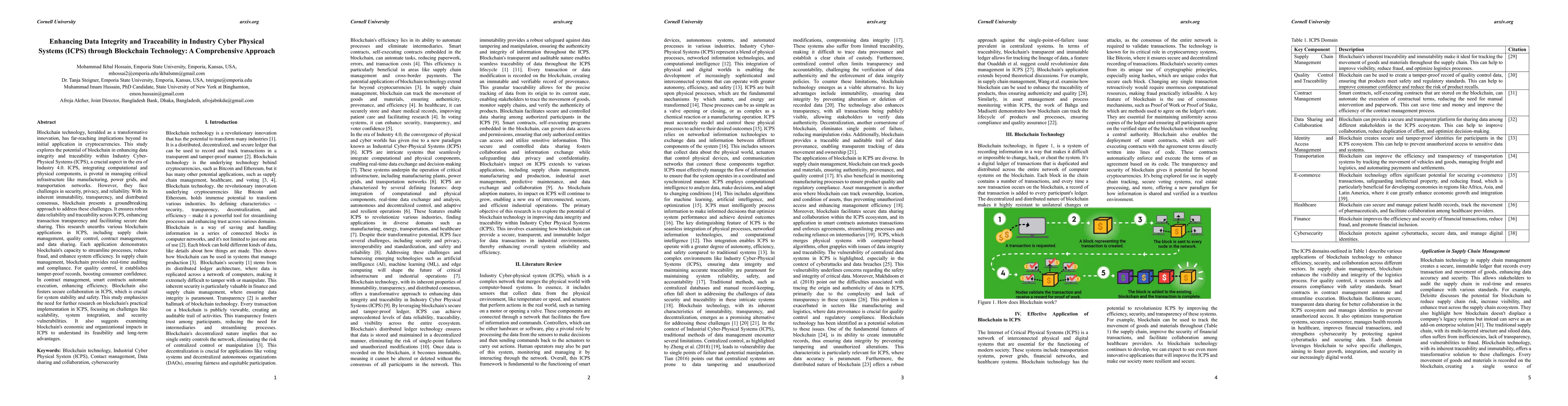 Thumbnail for Enhancing Data Integrity and Traceability in Industry Cyber Physical
  Systems (ICPS) through Blockchain Technology: A Comprehensive Approach