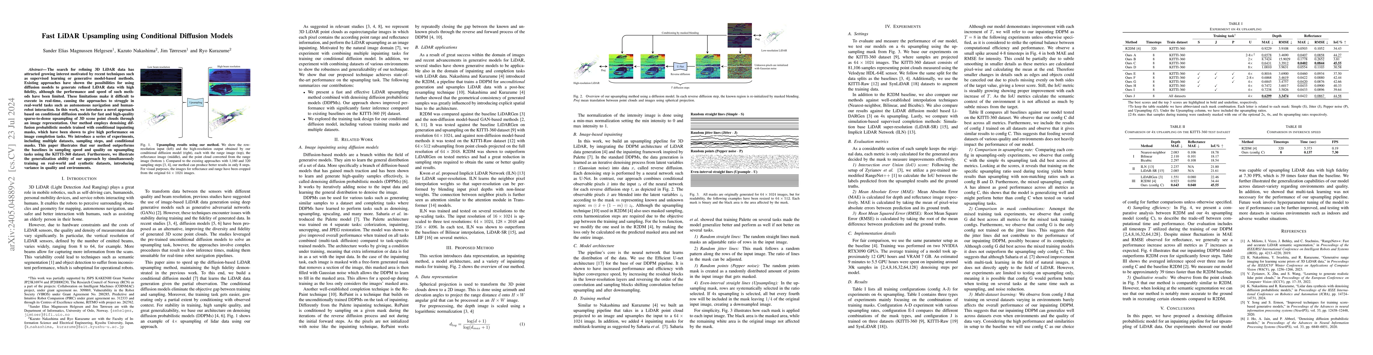 Thumbnail for Fast LiDAR Upsampling using Conditional Diffusion Models
