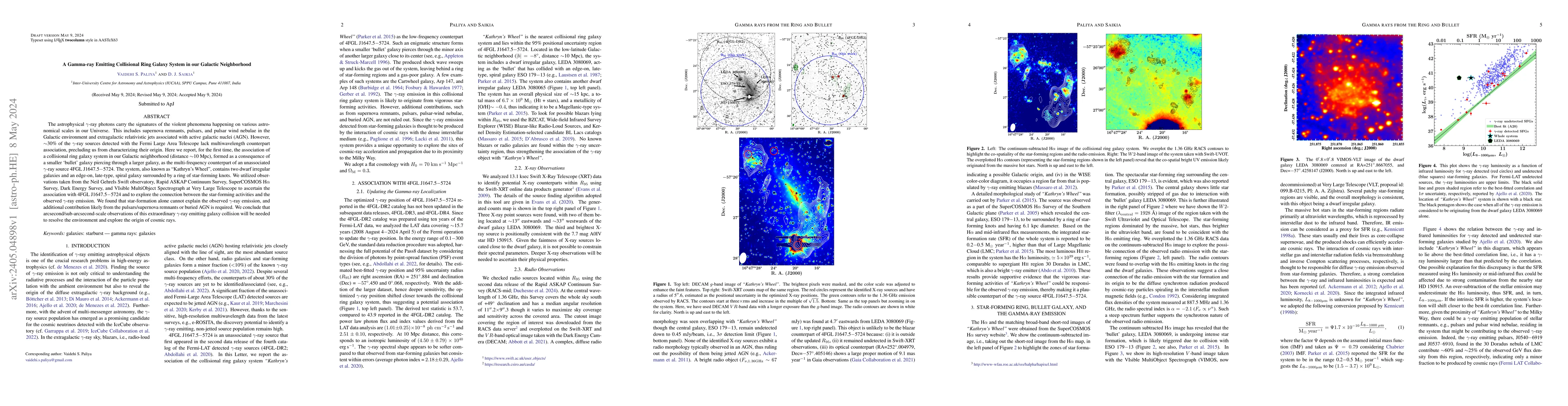 Thumbnail for A Gamma-ray Emitting Collisional Ring Galaxy System in our Galactic
  Neighborhood