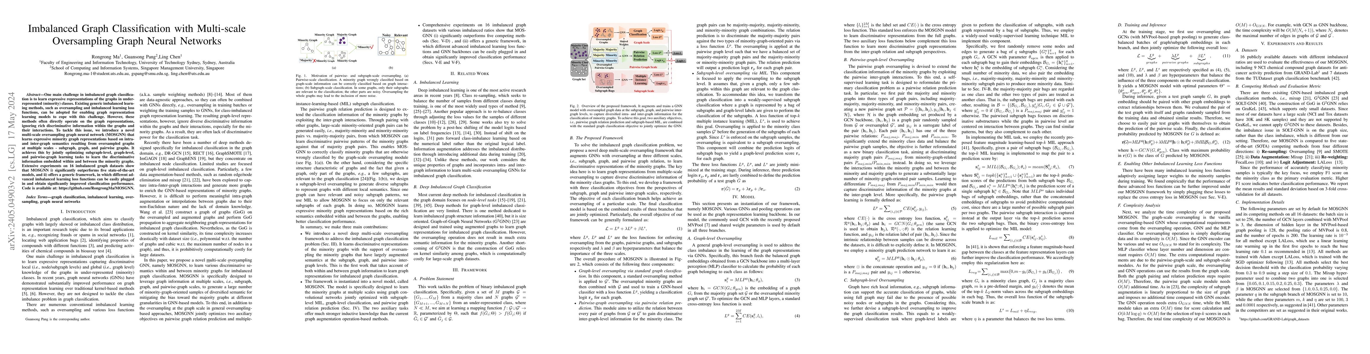 Thumbnail for Imbalanced Graph Classification with Multi-scale Oversampling Graph
  Neural Networks