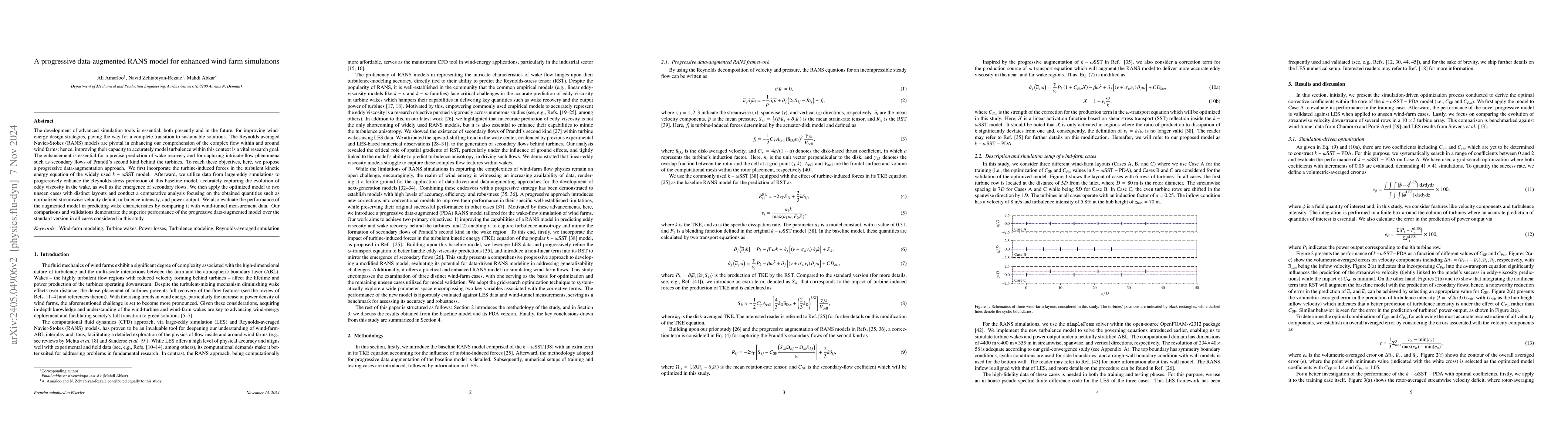 Thumbnail for A progressive data-augmented RANS model for enhanced wind-farm
  simulations