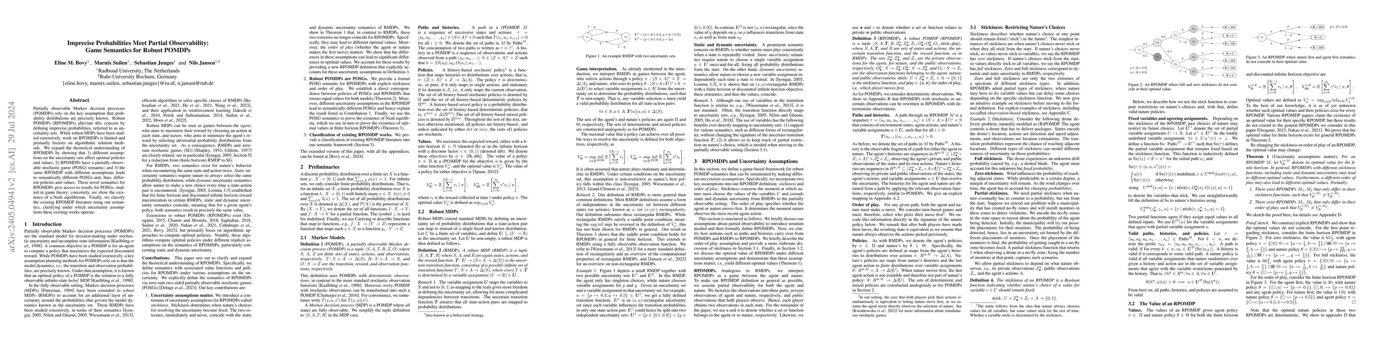 Thumbnail for Imprecise Probabilities Meet Partial Observability: Game Semantics for
  Robust POMDPs