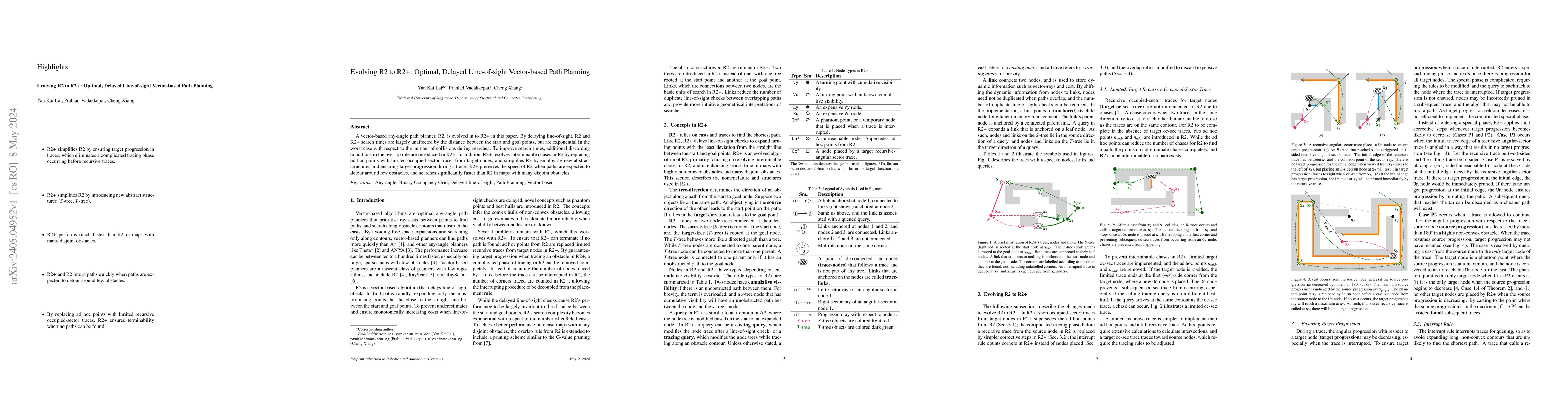 Thumbnail for Evolving R2 to R2+: Optimal, Delayed Line-of-sight Vector-based Path
  Planning