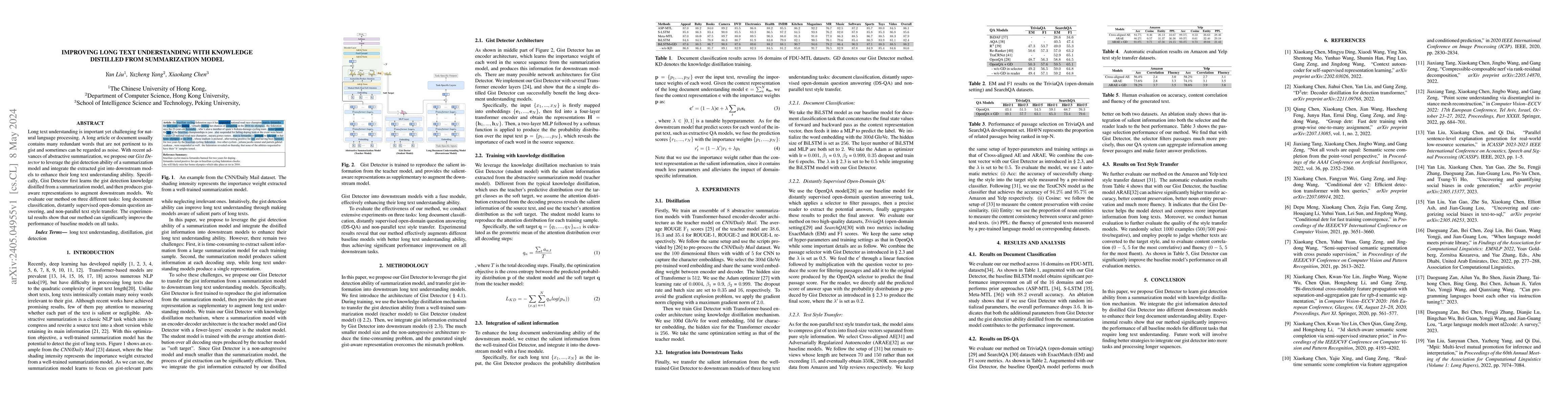Thumbnail for Improving Long Text Understanding with Knowledge Distilled from
  Summarization Model