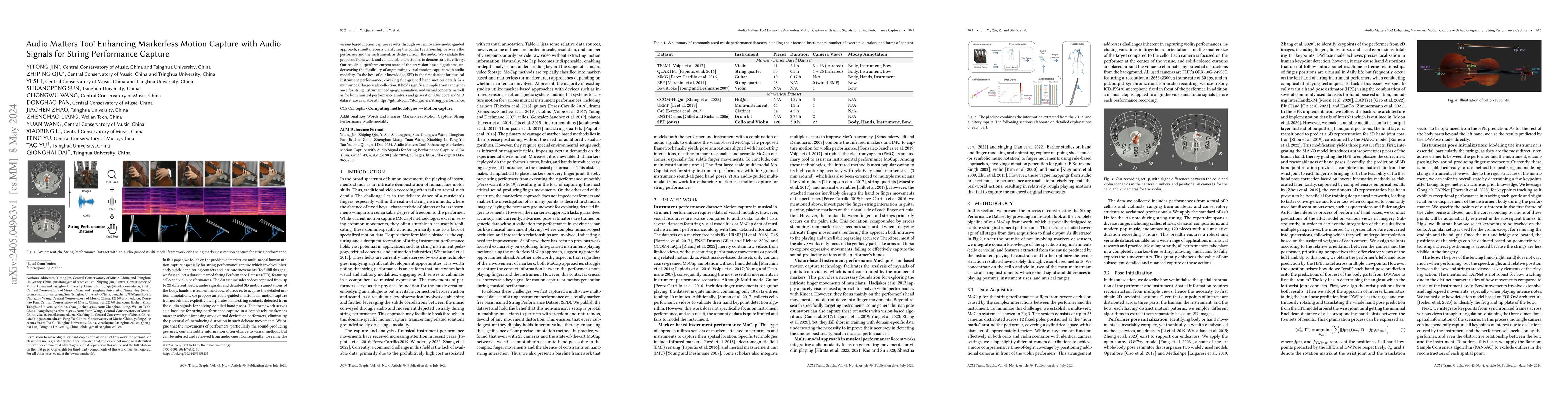 Thumbnail for Audio Matters Too! Enhancing Markerless Motion Capture with Audio
  Signals for String Performance Capture