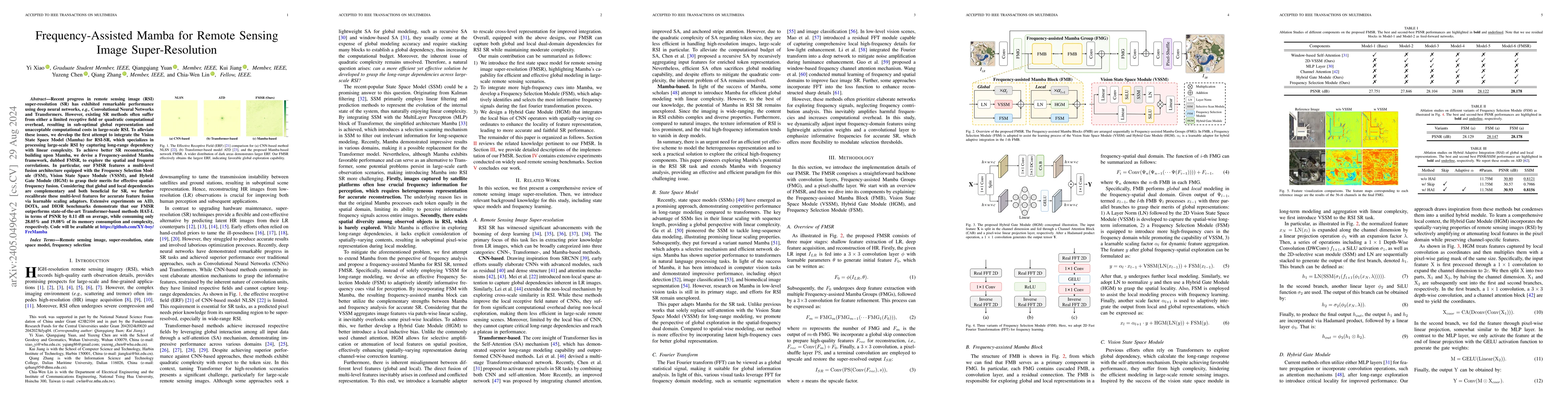 Thumbnail for Frequency-Assisted Mamba for Remote Sensing Image Super-Resolution