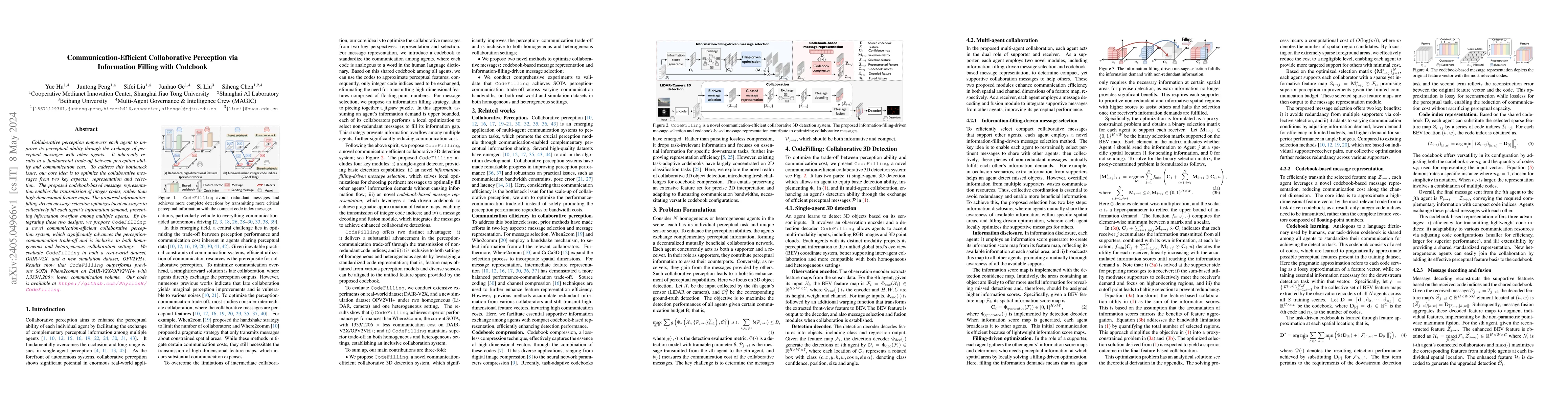 Thumbnail for Communication-Efficient Collaborative Perception via Information Filling
  with Codebook