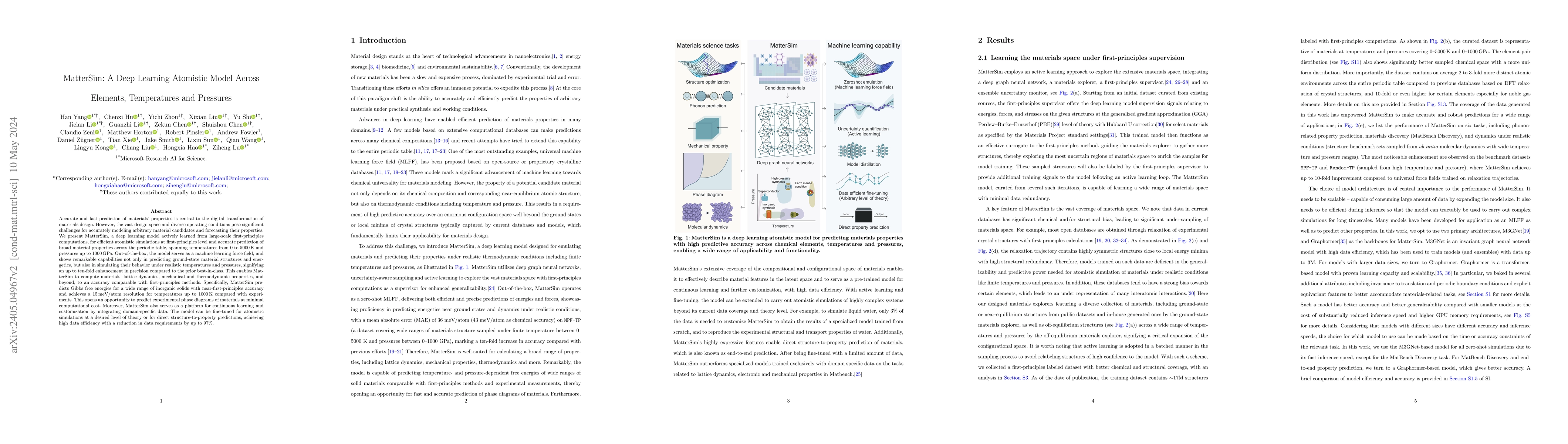 Thumbnail for MatterSim: A Deep Learning Atomistic Model Across Elements, Temperatures
  and Pressures
