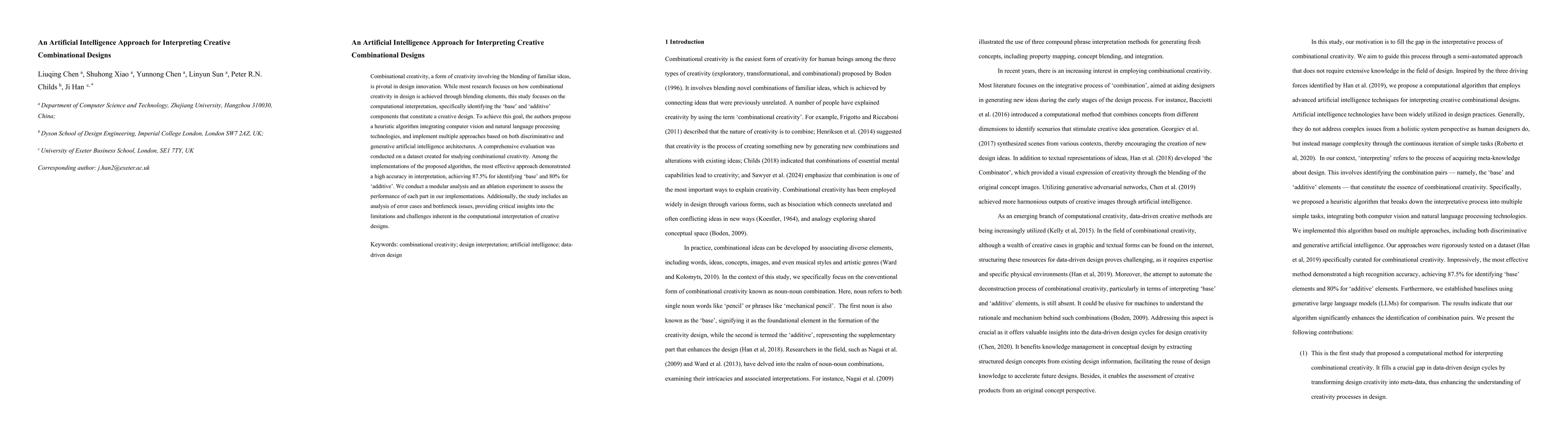 Thumbnail for An Artificial Intelligence Approach for Interpreting Creative
  Combinational Designs