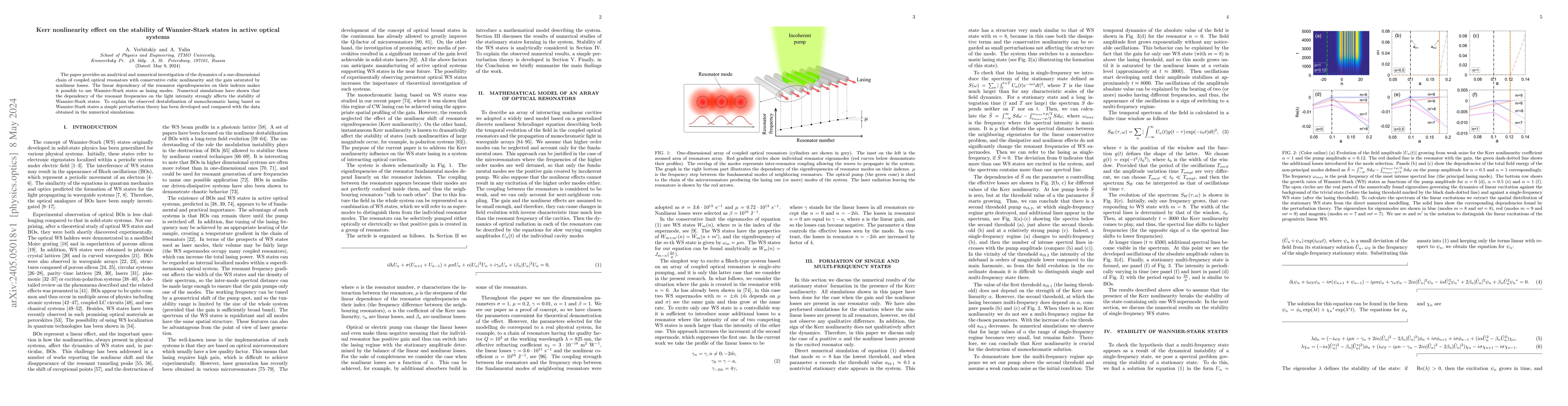 Thumbnail for Kerr nonlinearity effect on the stability of Wannier-Stark states in
  active optical systems