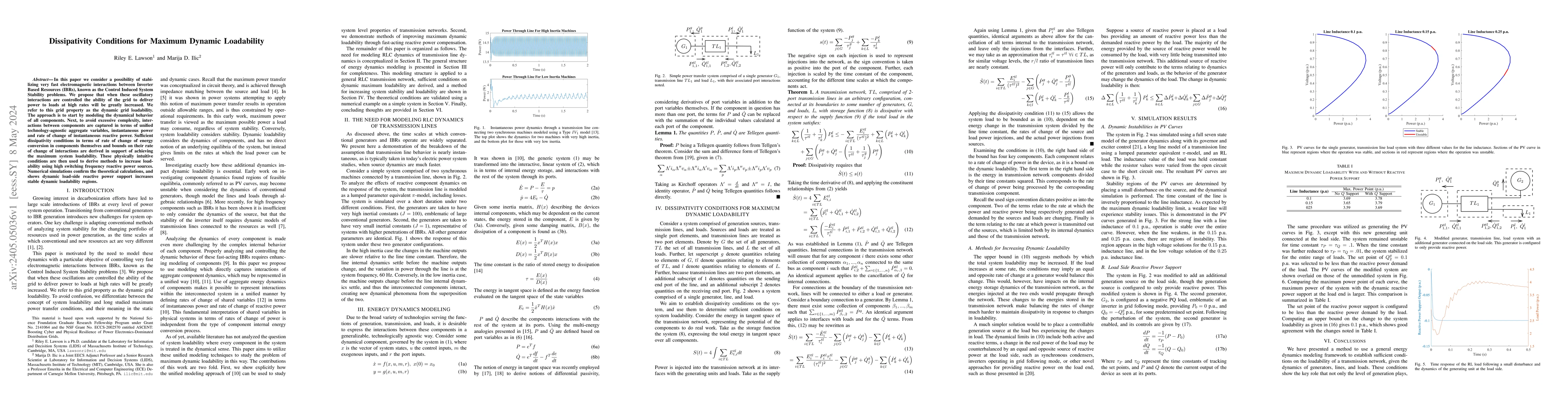 Thumbnail for Dissipativity Conditions for Maximum Dynamic Loadability