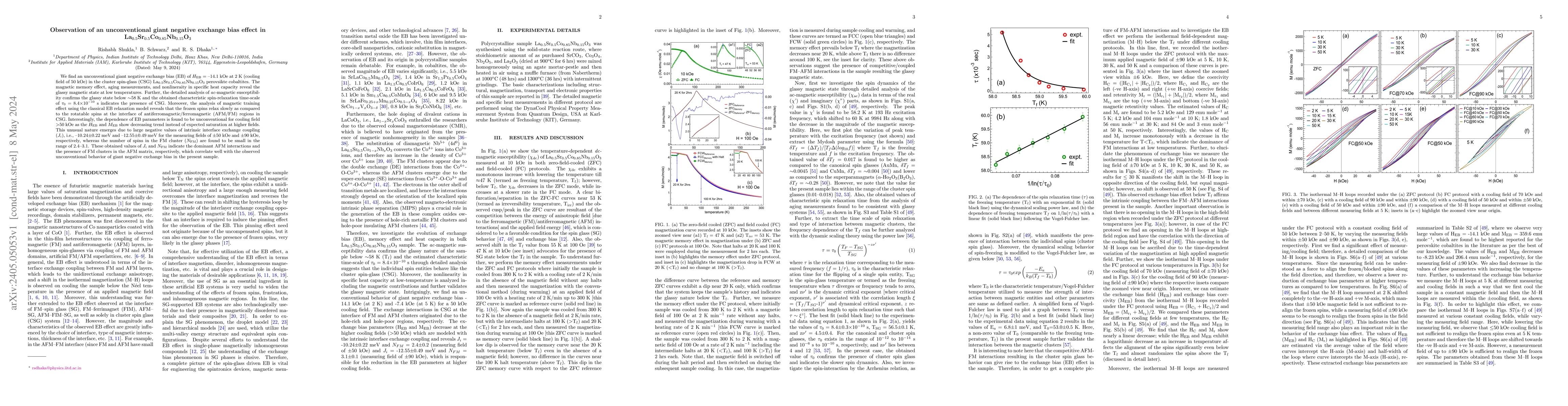 Thumbnail for Observation of an unconventional giant negative exchange bias effect in
  La$_{0.5}$Sr$_{0.5}$Co$_{0.85}$Nb$_{0.15}$O$_3$