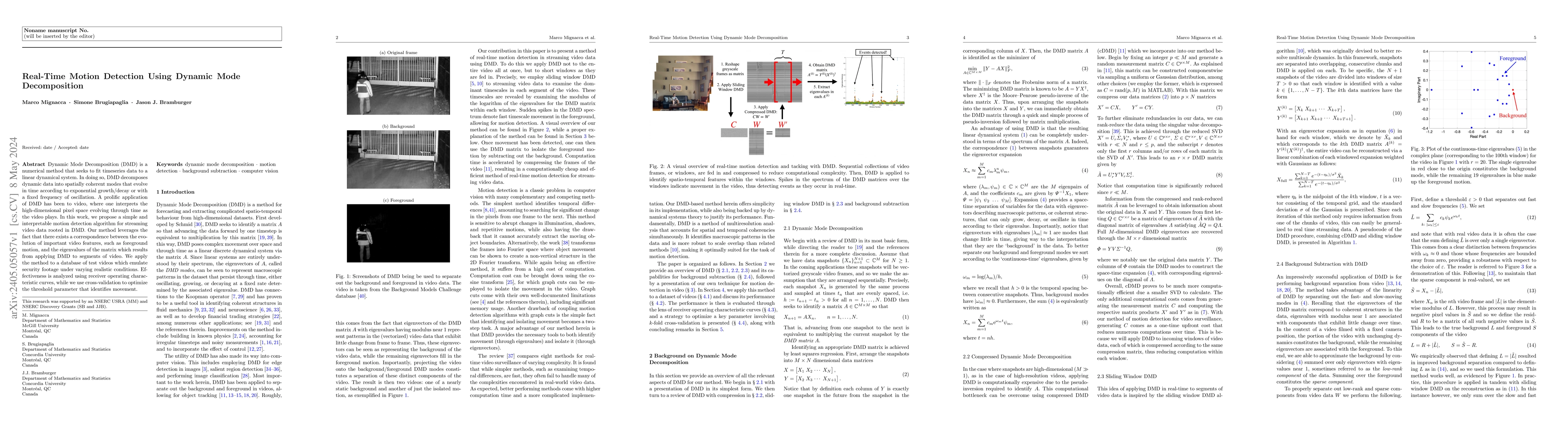 Thumbnail for Real-Time Motion Detection Using Dynamic Mode Decomposition