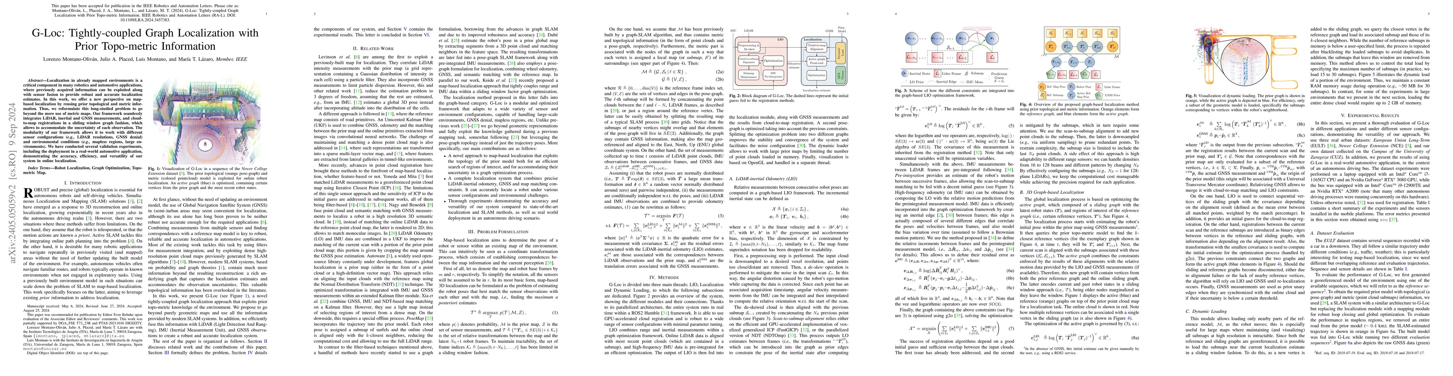 Thumbnail for G-Loc: Tightly-coupled Graph Localization with Prior Topo-metric
  Information