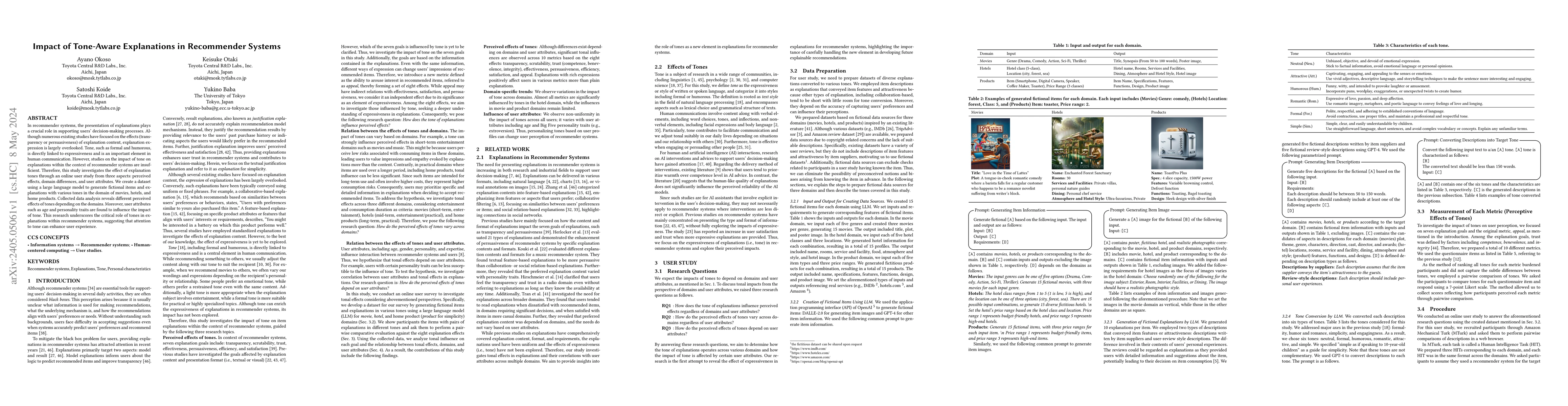 Thumbnail for Impact of Tone-Aware Explanations in Recommender Systems