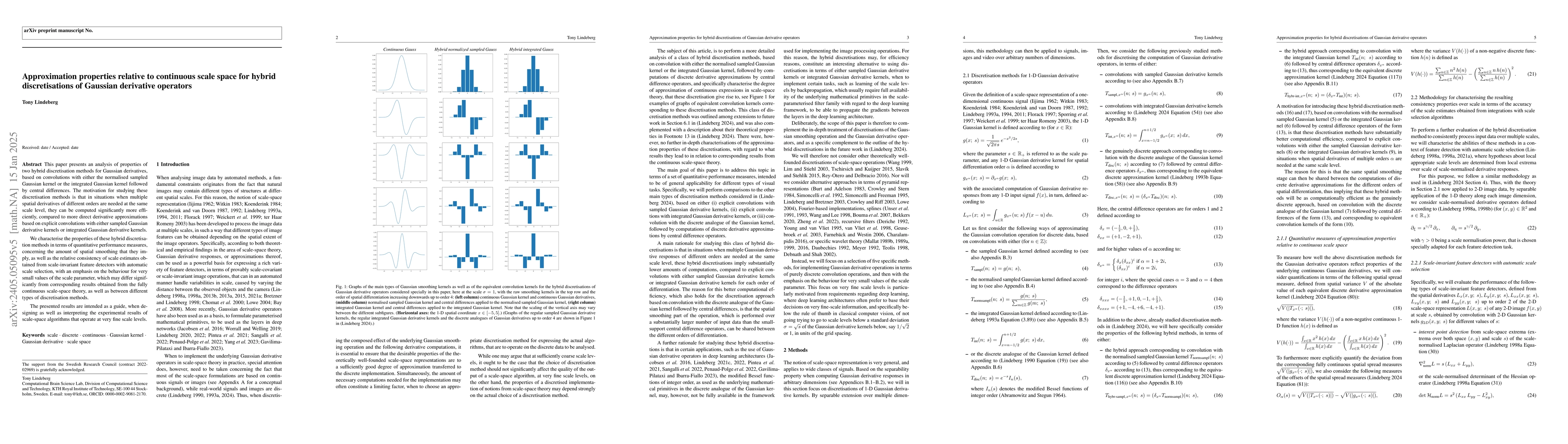 Thumbnail for Approximation properties relative to continuous scale space for hybrid
  discretizations of Gaussian derivative operators