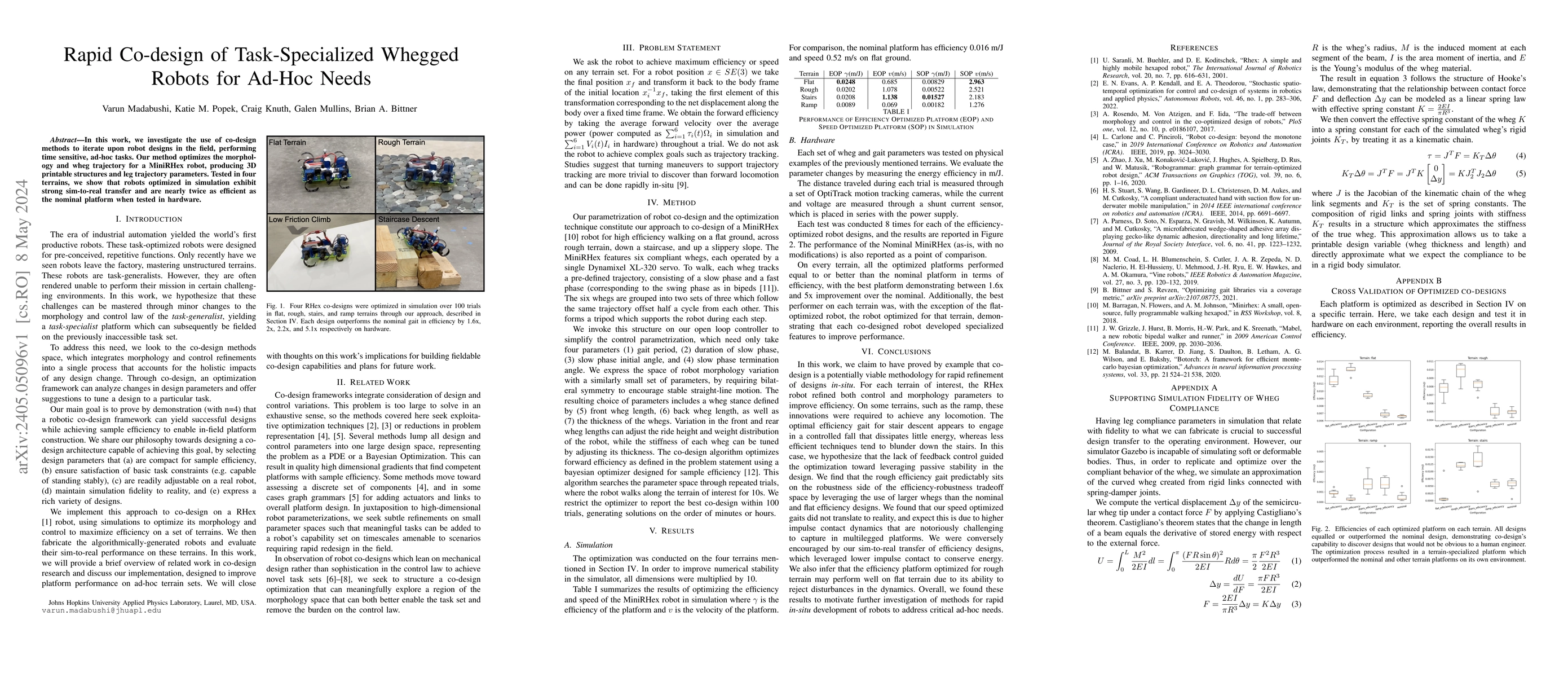 Thumbnail for Rapid Co-design of Task-Specialized Whegged Robots for Ad-Hoc Needs