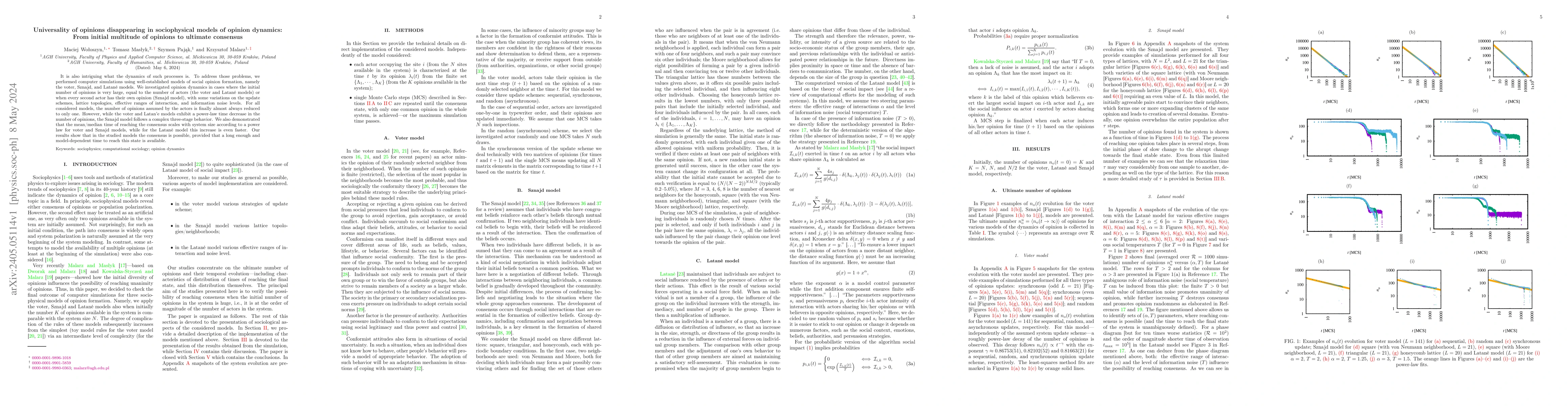 Thumbnail for Universality of opinions disappearing in sociophysical models of opinion
  dynamics: From initial multitude of opinions to ultimate consensus