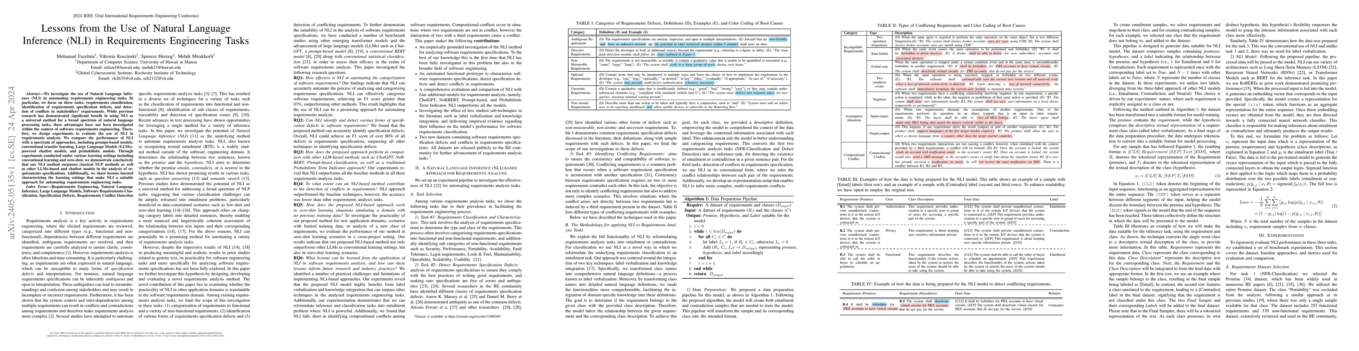 Thumbnail for Lessons from the Use of Natural Language Inference (NLI) in Requirements
  Engineering Tasks