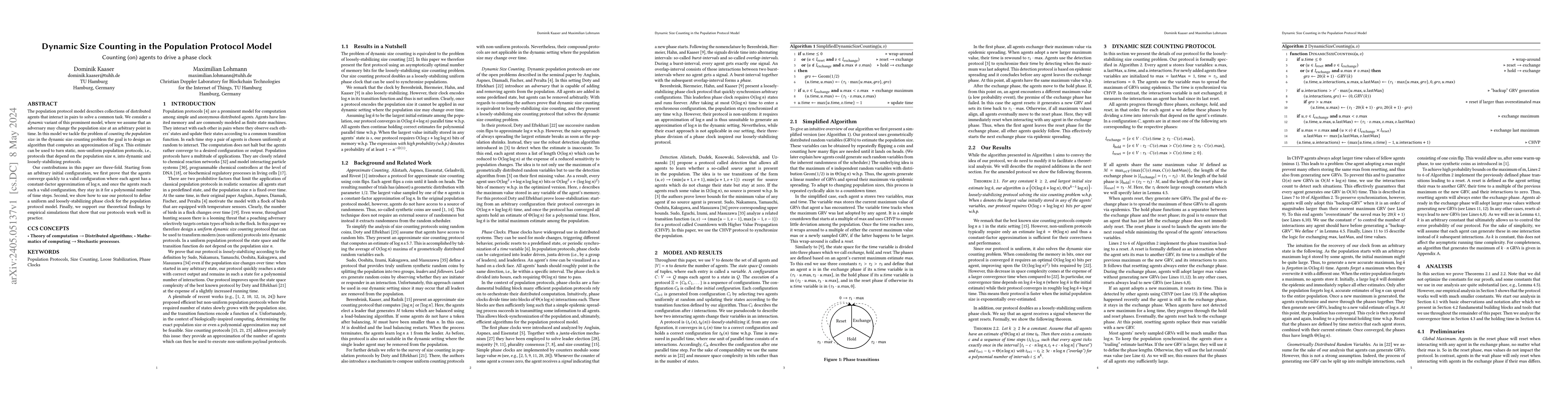 Thumbnail for Dynamic Size Counting in the Population Protocol Model