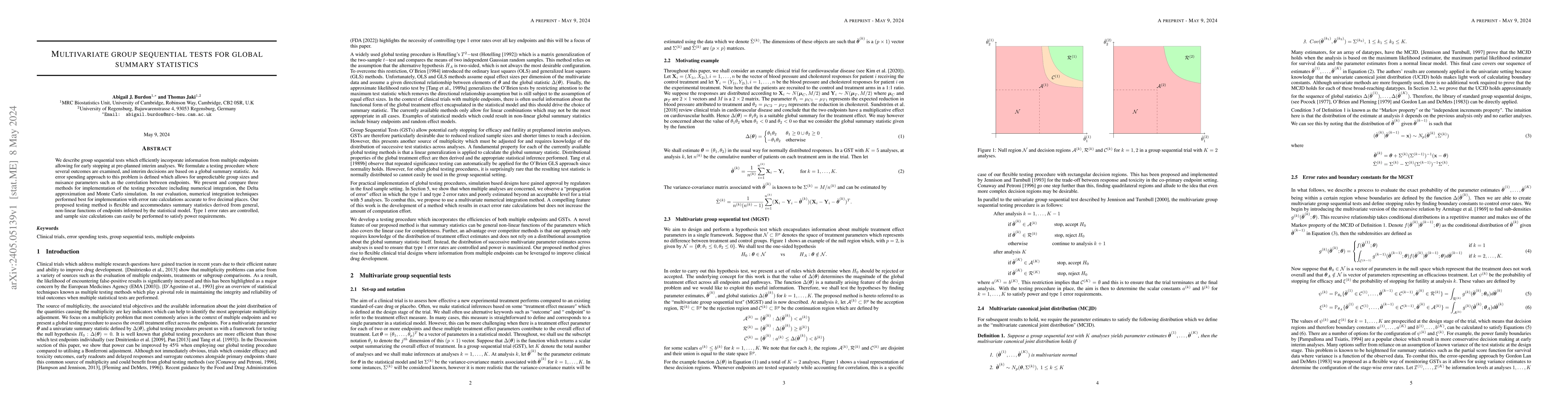Thumbnail for Multivariate group sequential tests for global summary statistics