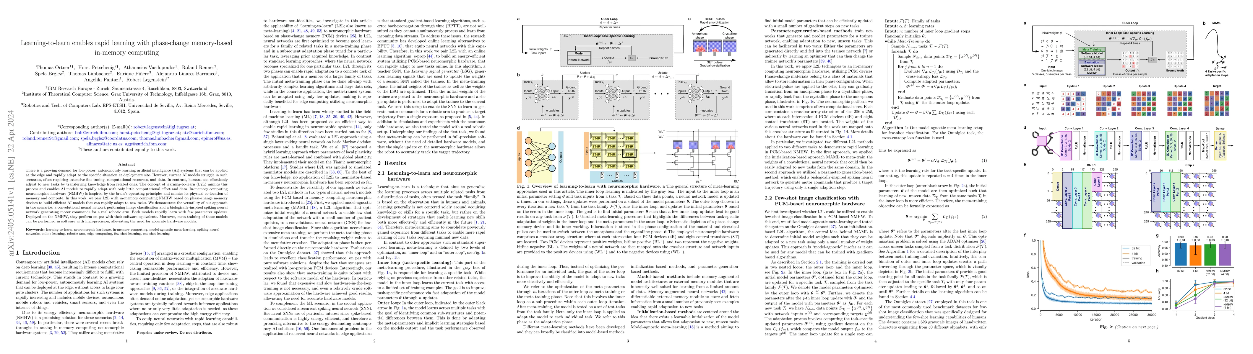 Thumbnail for Learning-to-learn enables rapid learning with phase-change memory-based
  in-memory computing