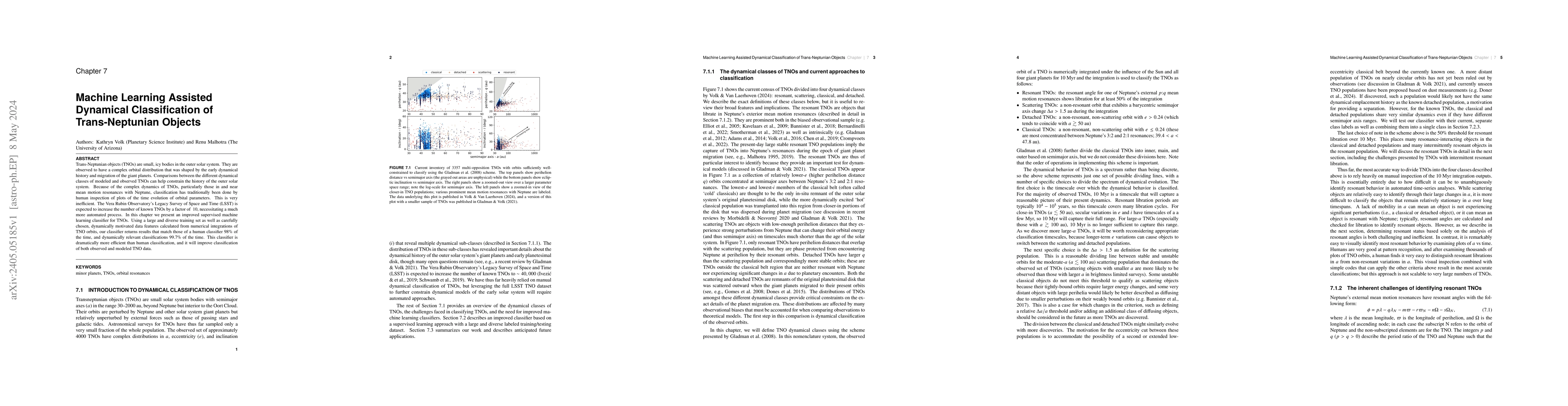 Thumbnail for Machine Learning Assisted Dynamical Classification of Trans-Neptunian
  Objects