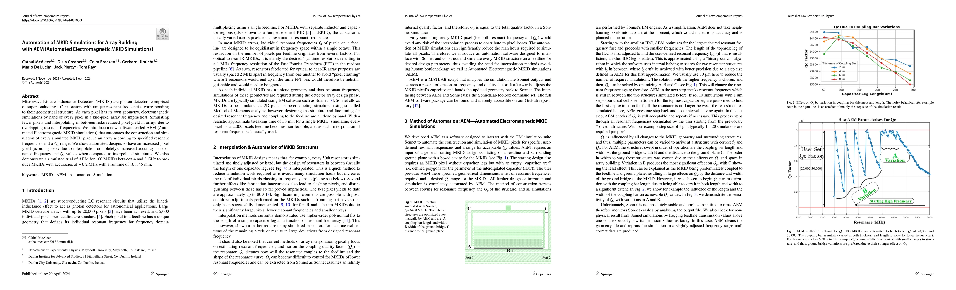 Thumbnail for Automation of MKID Simulations for Array Building with AEM (Automated
  Electromagnetic MKID Simulations)