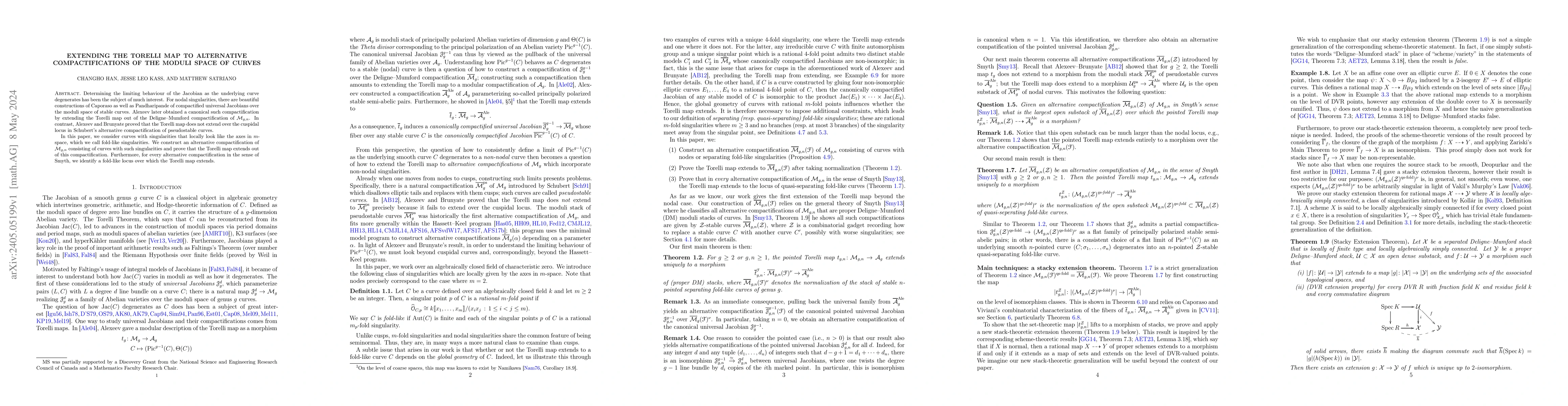 Thumbnail for Extending the Torelli map to alternative compactifications of the moduli
  space of curves