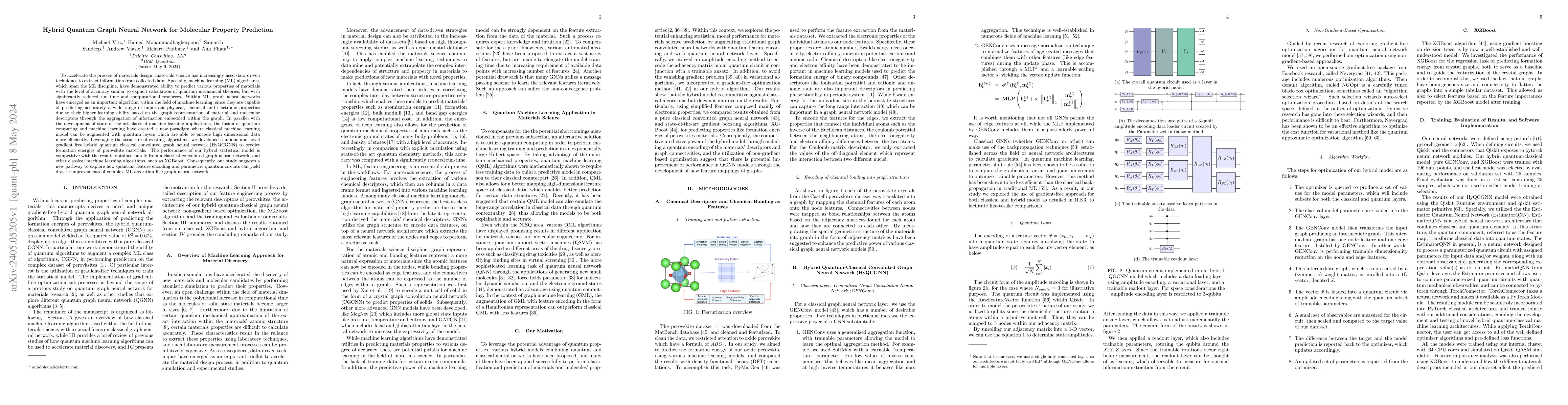 Thumbnail for Hybrid Quantum Graph Neural Network for Molecular Property Prediction