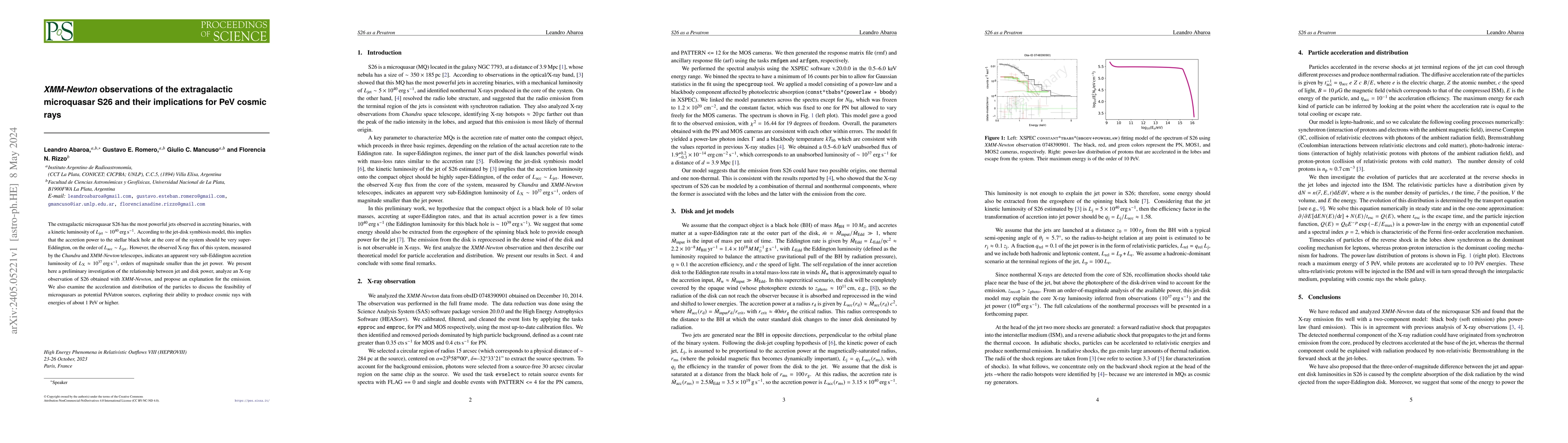 Thumbnail for XMM-Newton observations of the extragalactic microquasar S26 and their
  implications for PeV cosmic rays