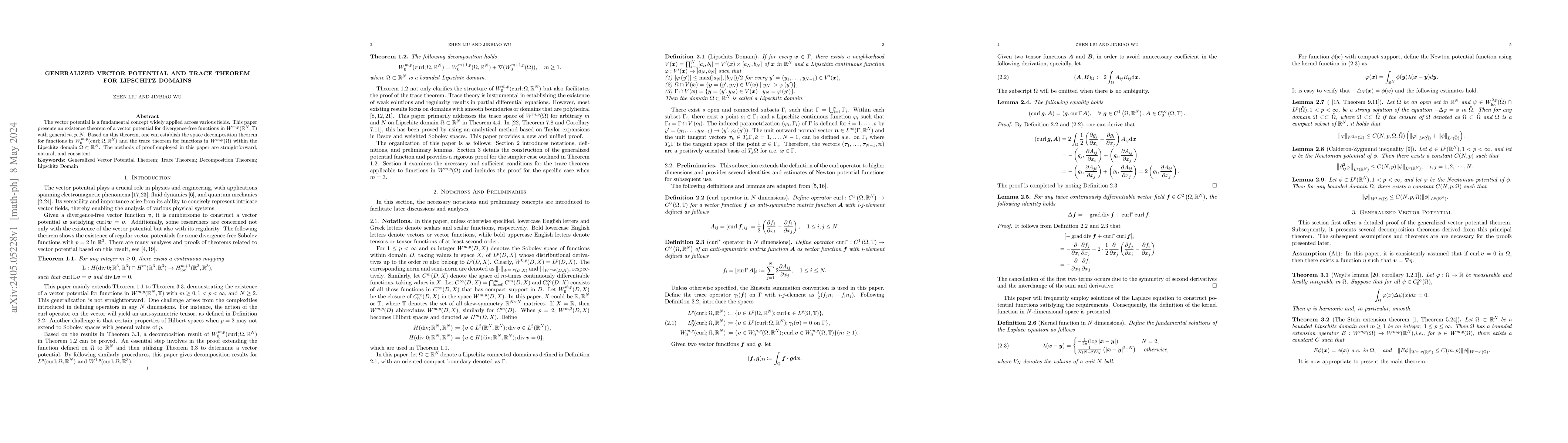 Thumbnail for Generalized vector potential and Trace Theorem for Lipschitz domains