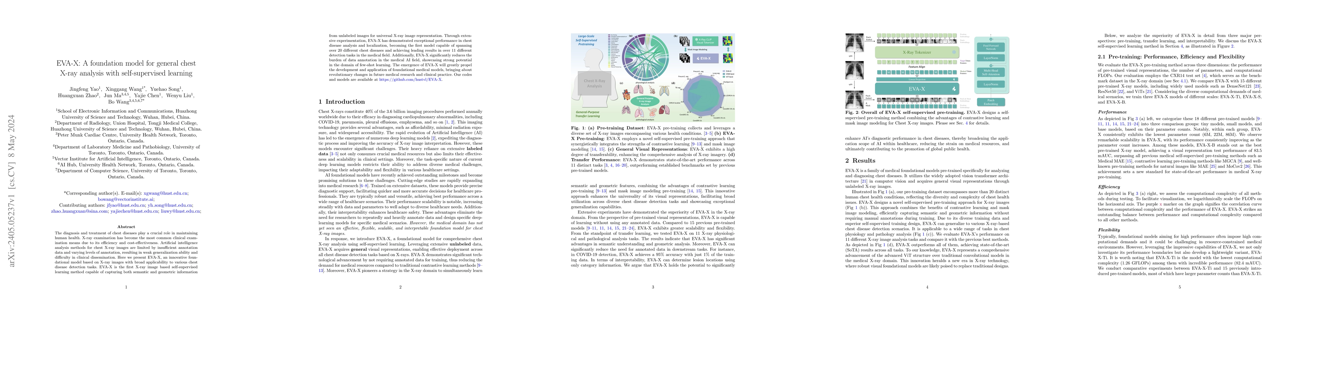 Thumbnail for EVA-X: A Foundation Model for General Chest X-ray Analysis with
  Self-supervised Learning