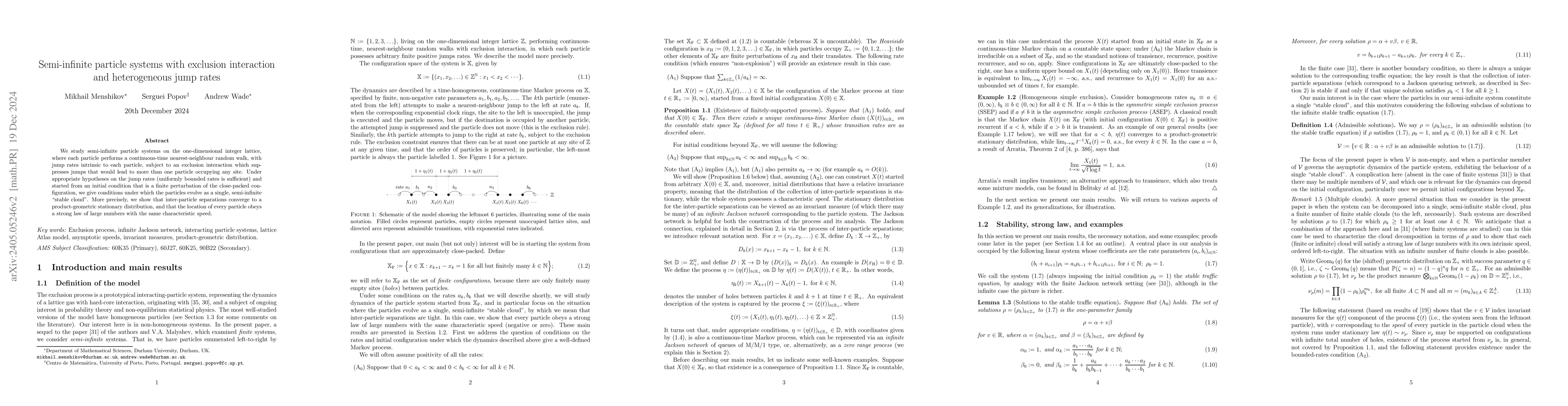 Thumbnail for Semi-infinite particle systems with exclusion interaction and
  heterogeneous jump rates