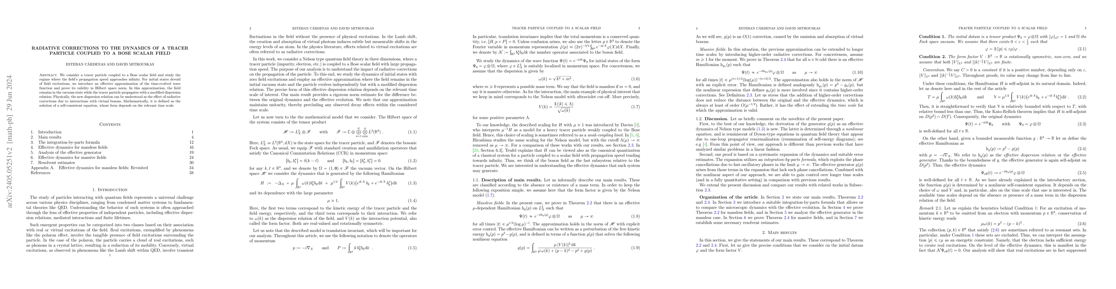 Thumbnail for Radiative corrections to the dynamics of a tracer particle coupled to a
  Bose scalar field