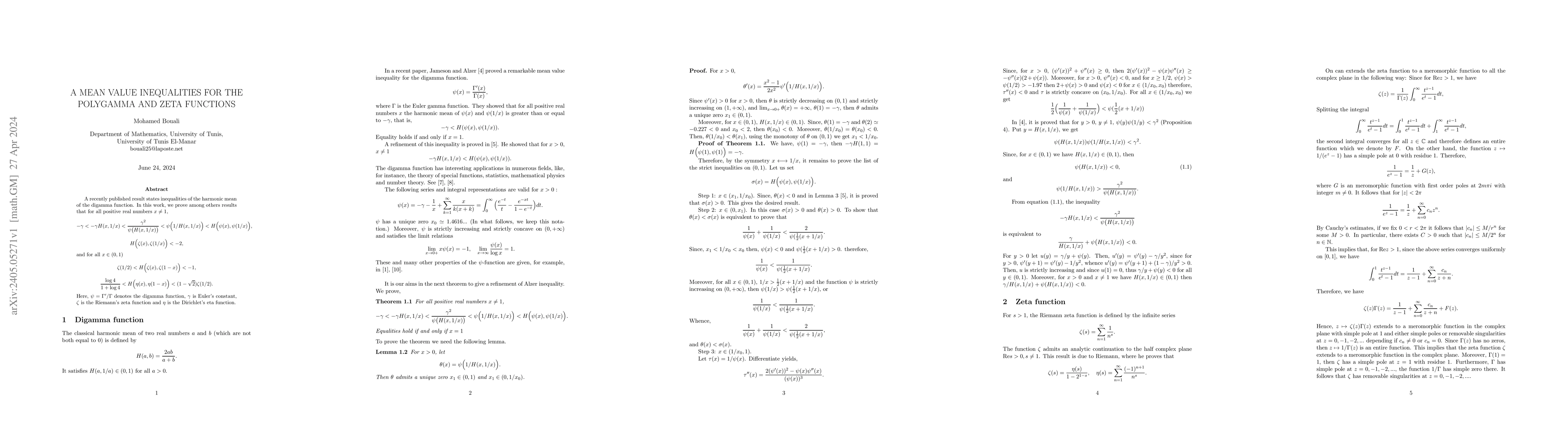 Thumbnail for A mean value inequalities for the polygamma and zeta functions