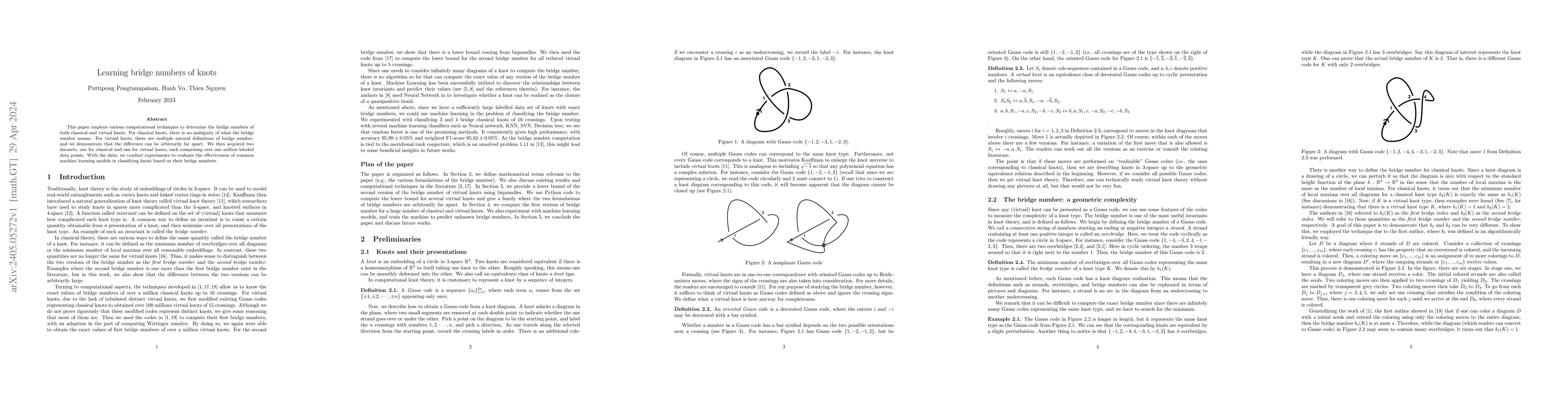 Thumbnail for Learning bridge numbers of knots