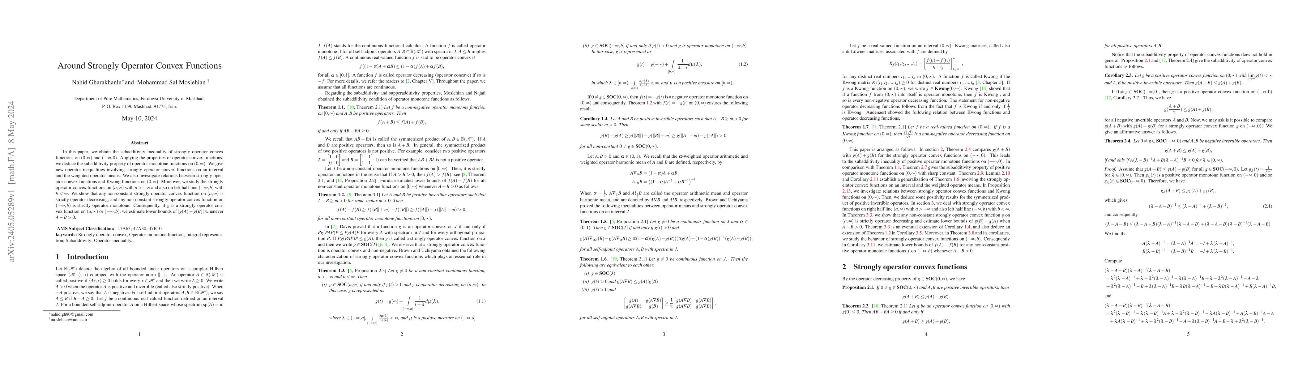 Thumbnail for Around Strongly Operator Convex Functions