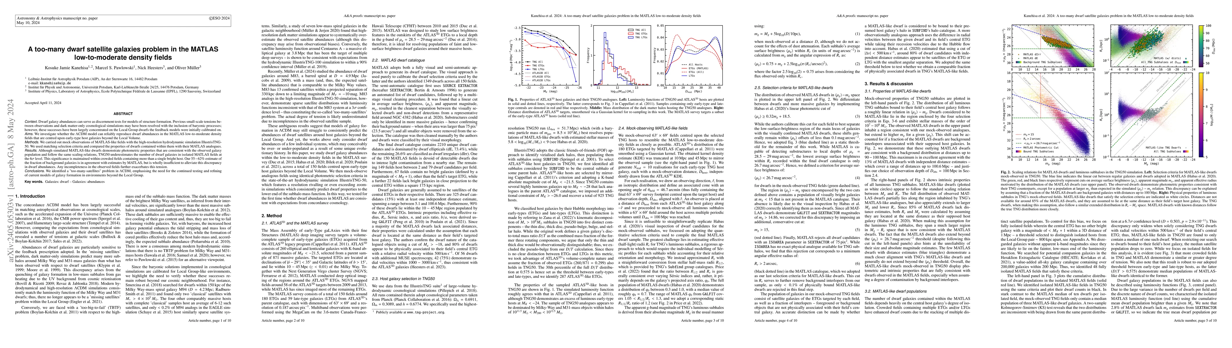 Thumbnail for A too-many dwarf satellite galaxies problem in the MATLAS
  low-to-moderate density fields
