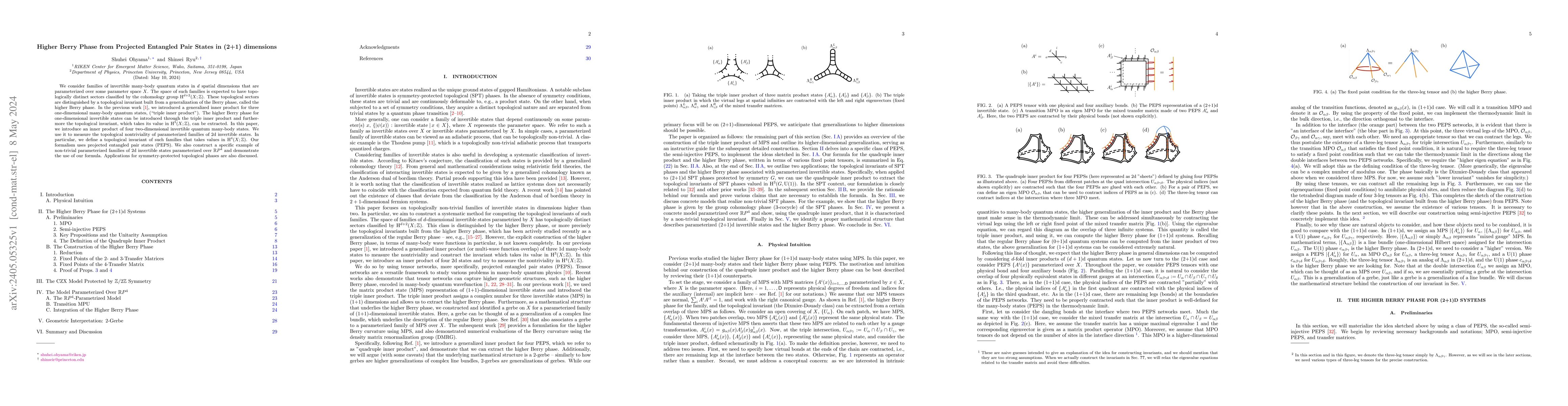 Thumbnail for Higher Berry Phase from Projected Entangled Pair States in (2+1)
  dimensions