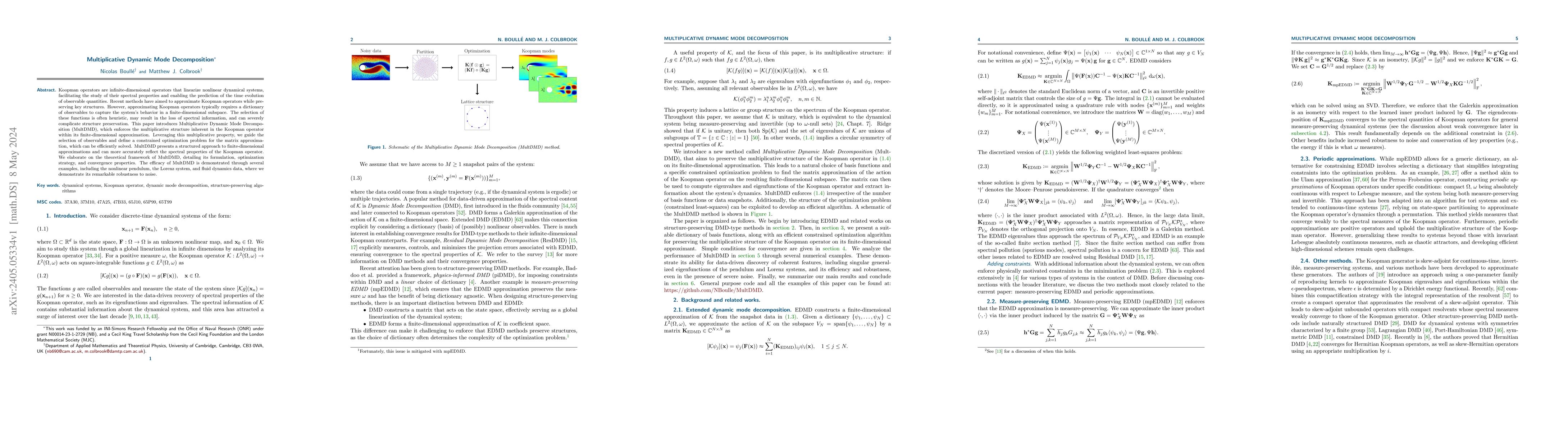 Thumbnail for Multiplicative Dynamic Mode Decomposition
