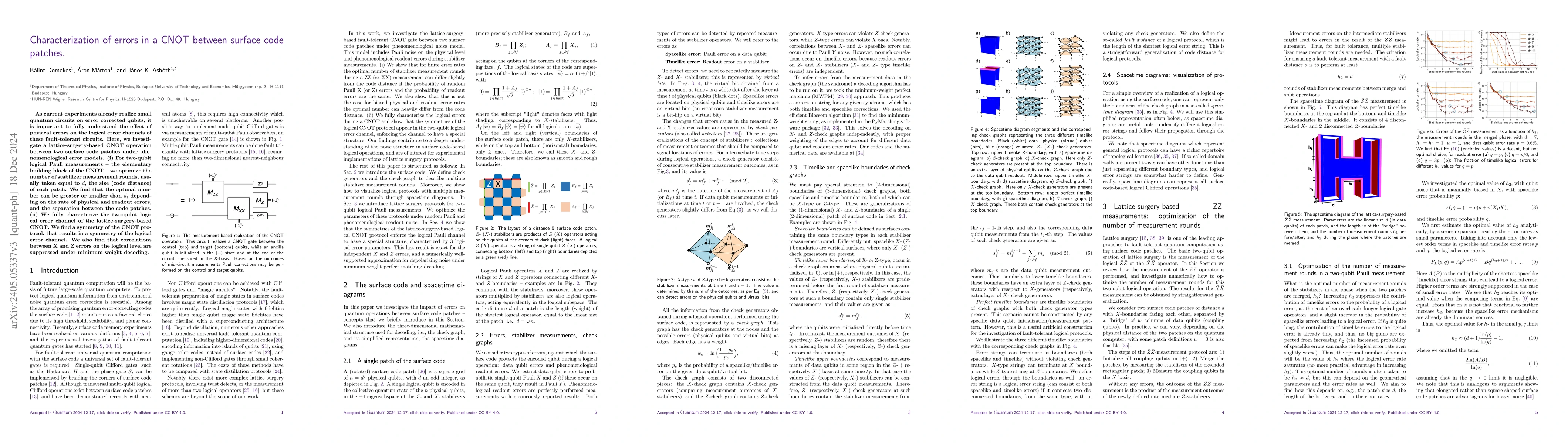 Thumbnail for Characterization of errors in a CNOT between surface code patches