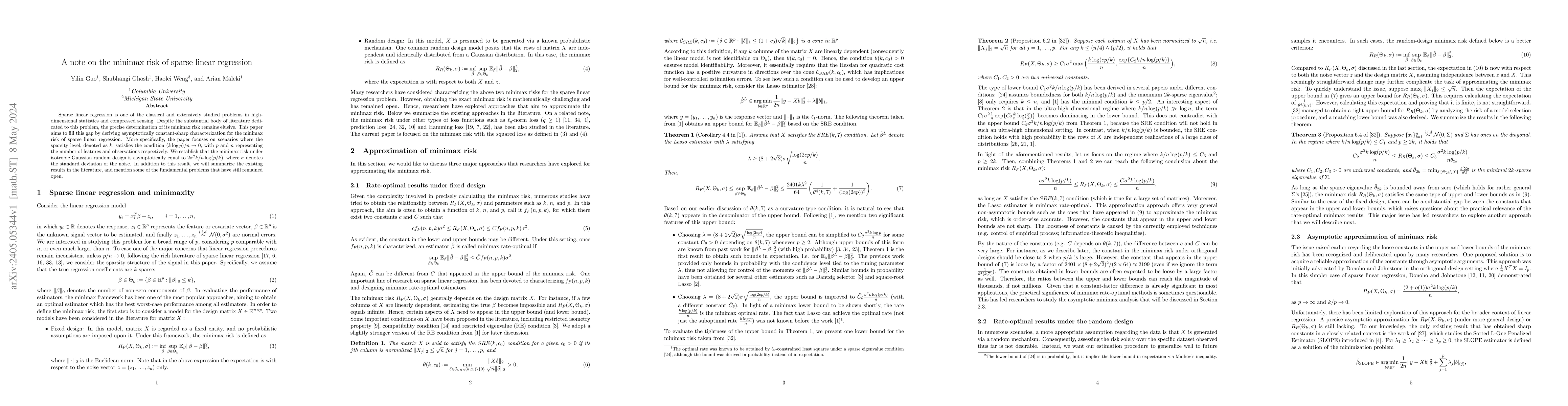 Thumbnail for A note on the minimax risk of sparse linear regression