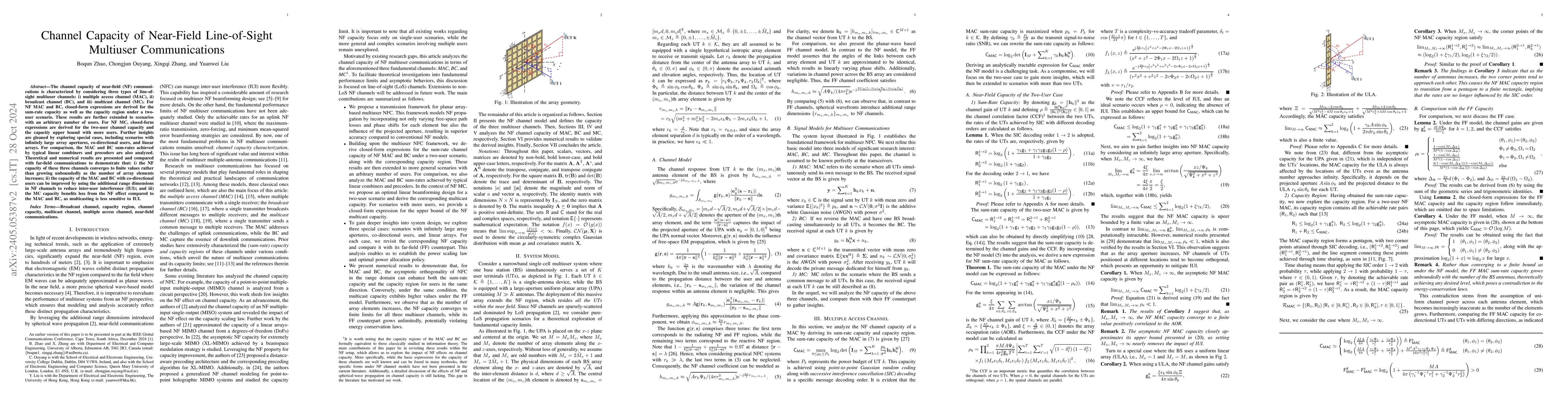Thumbnail for Channel Capacity of Near-Field Multiuser Communications