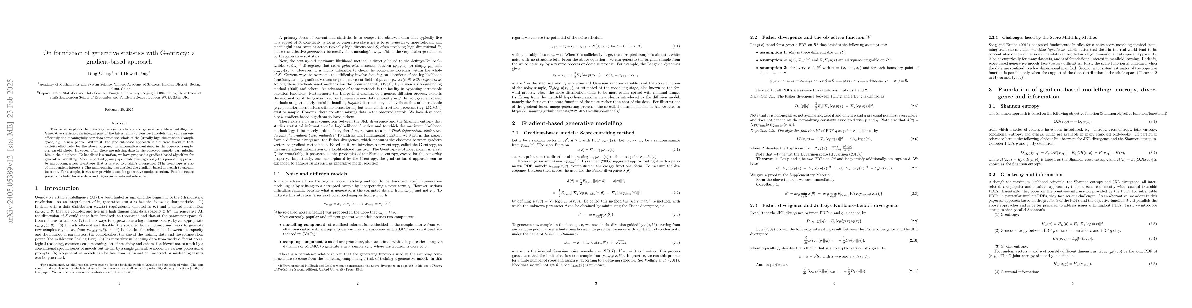 Thumbnail for On foundation of generative statistics with F-entropy: a gradient-based
  approach