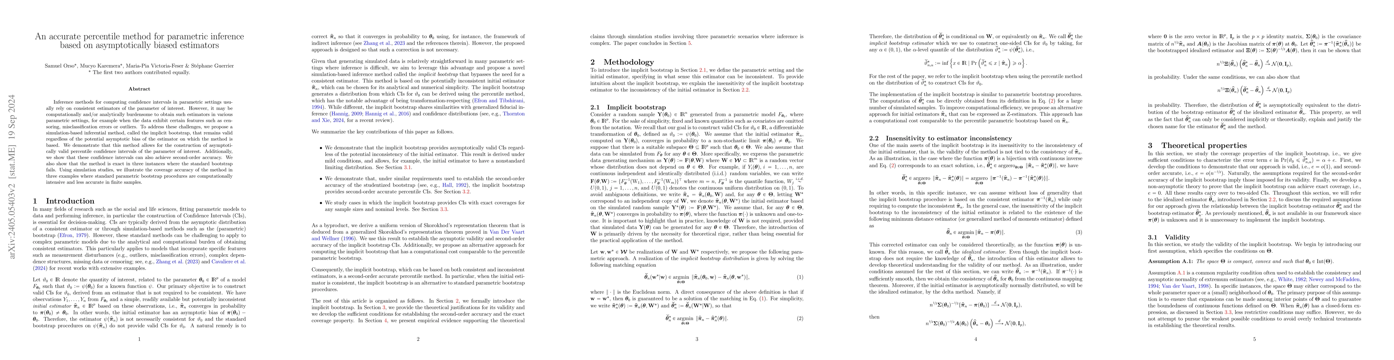 Thumbnail for A fast and accurate inferential method for complex parametric models:
  the implicit bootstrap