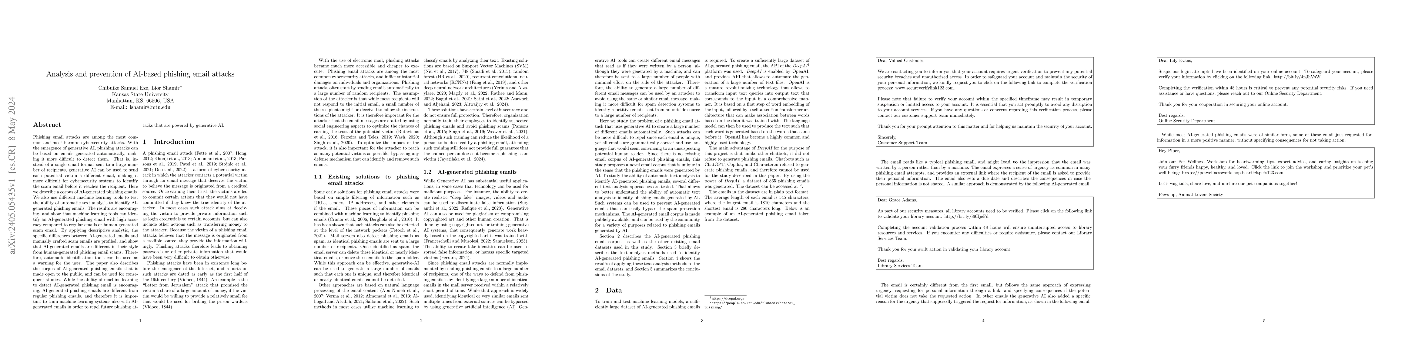 Thumbnail for Analysis and prevention of AI-based phishing email attacks